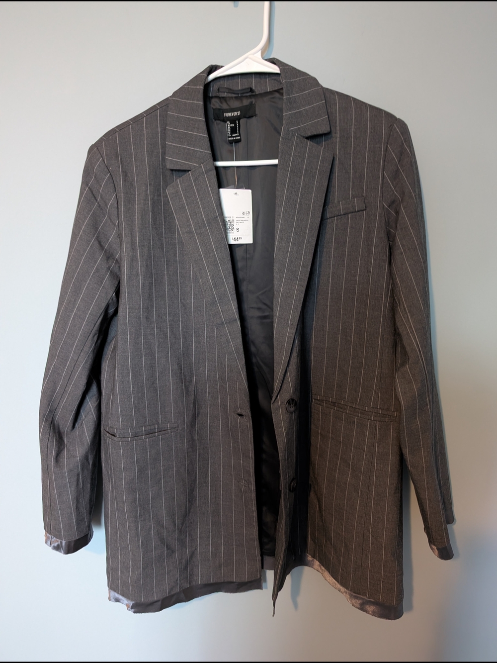 Forever 21 Gray Pinstripe Women's Blazer Jacket